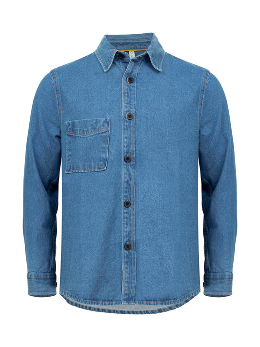Clique Overshirt Denim, Vorderansicht