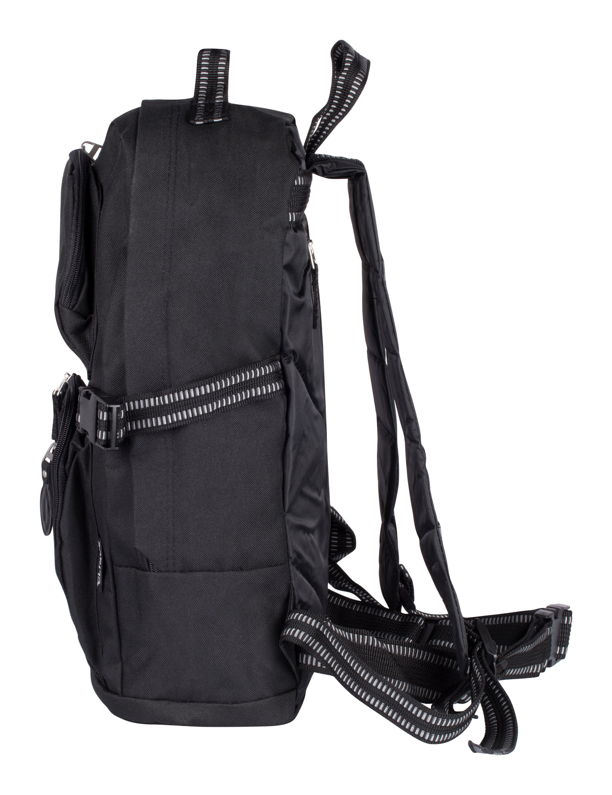 Clique Backpack Schwarz, Seitenansicht links