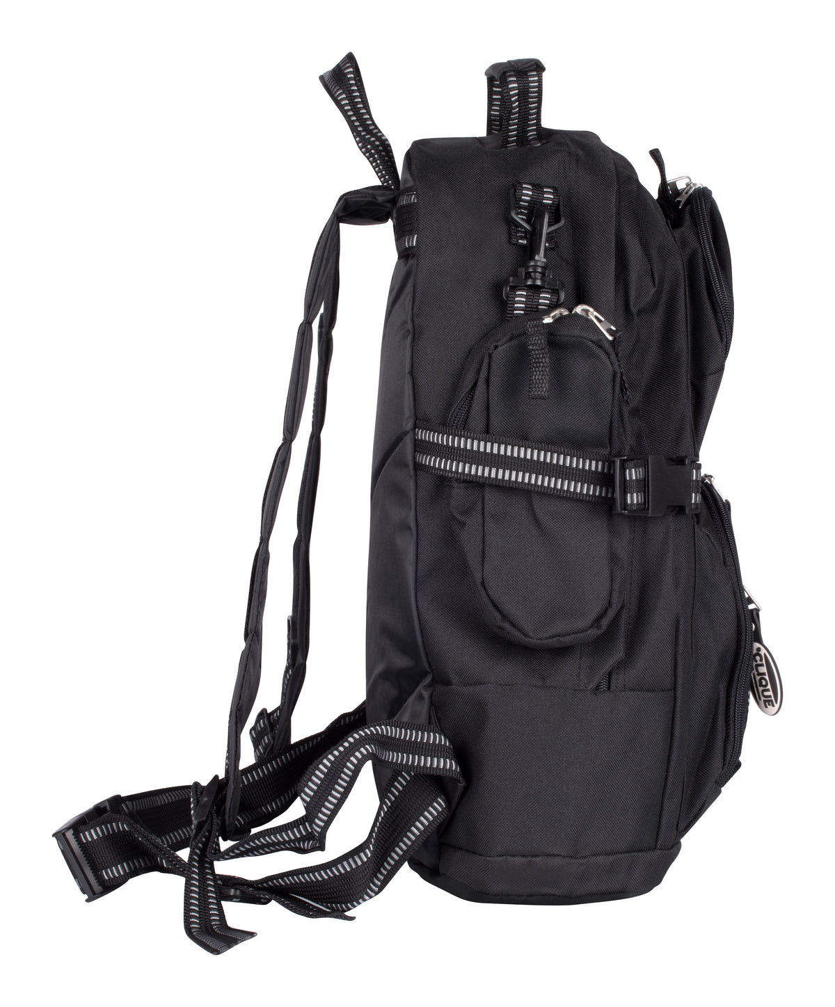 Clique Backpack Schwarz, Seitenansicht rechts