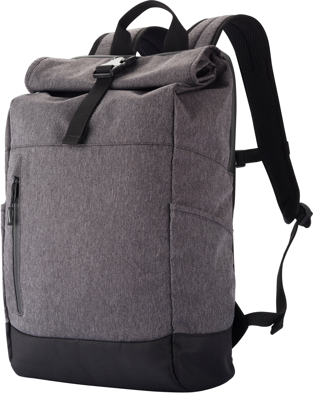 Clique Roll-Up Backpack Anthrazitmeliert, Vorderansicht Detail