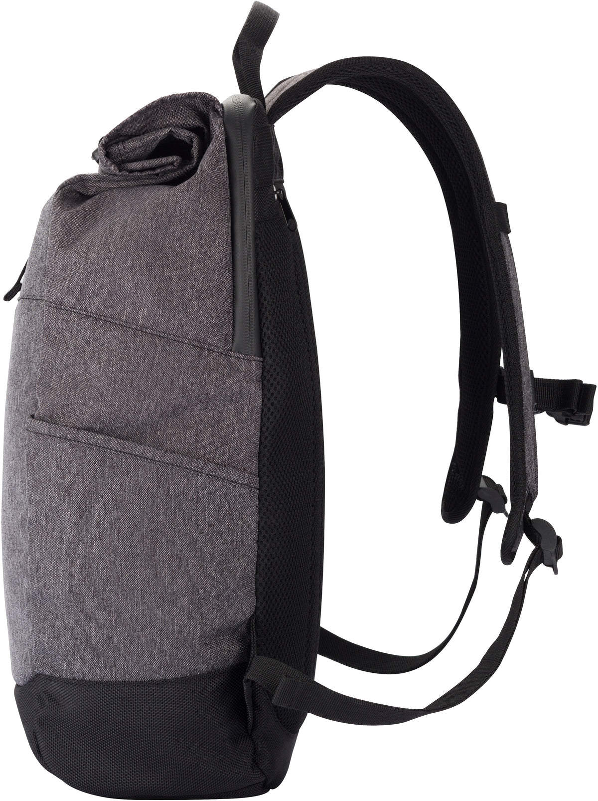 Clique Roll-Up Backpack Anthrazitmeliert, Seitenansicht links