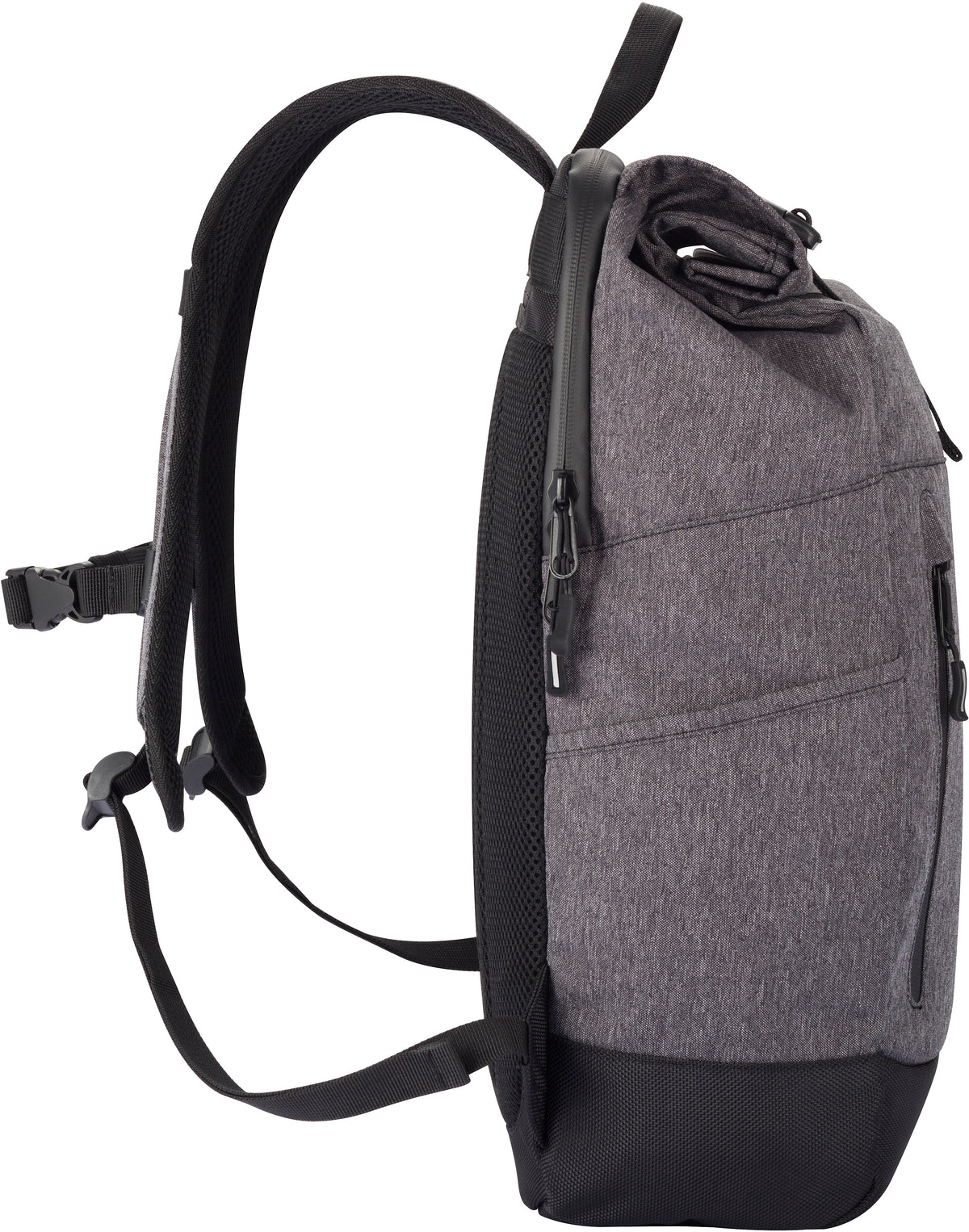 Clique Roll-Up Backpack Anthrazitmeliert, Seitenansicht rechts