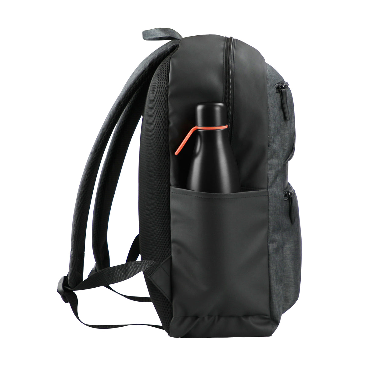 Clique Prestige Backpack Anthrazitmeliert, Seitenansicht links