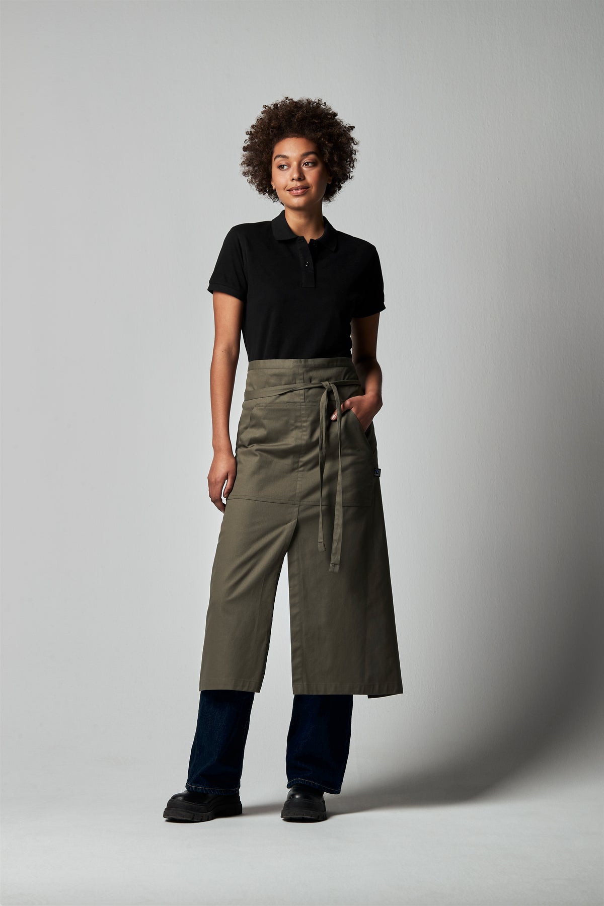 Cottover Waist Apron Long Olivegrün, Produktansicht