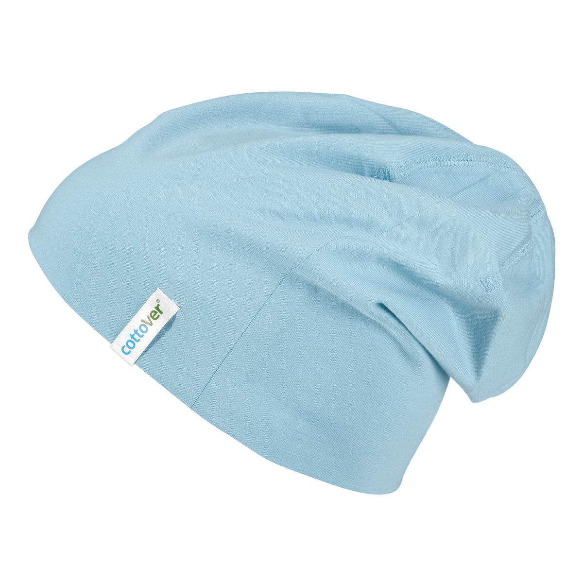 Cottover Beanie Hellblau, Seitenansicht links