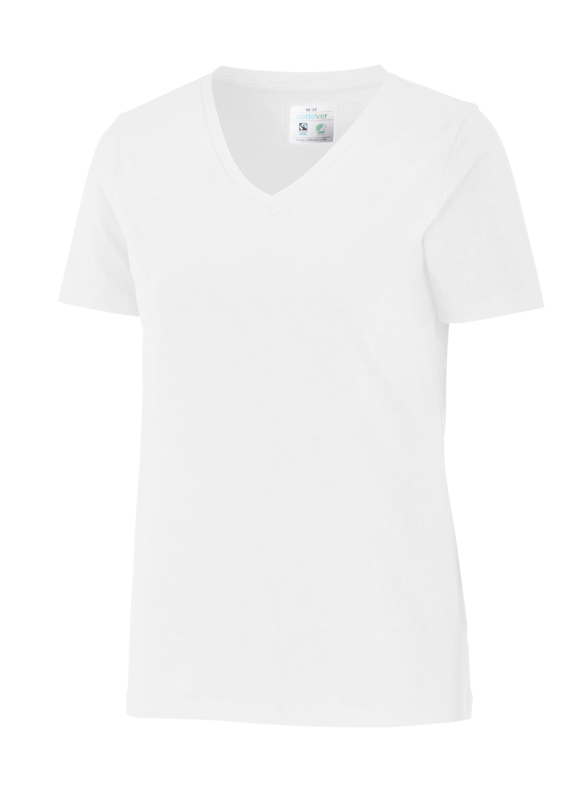 Cottover Stretch V-Neck Lady Weiss, Produktansicht