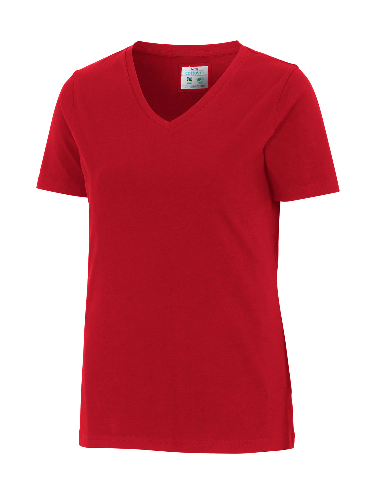Cottover Stretch V-Neck Lady Rot, Produktansicht
