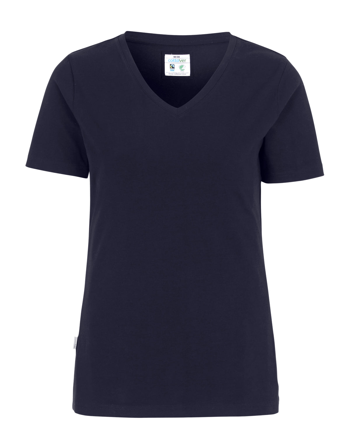Cottover Stretch V-Neck Lady Marine, Vorderansicht