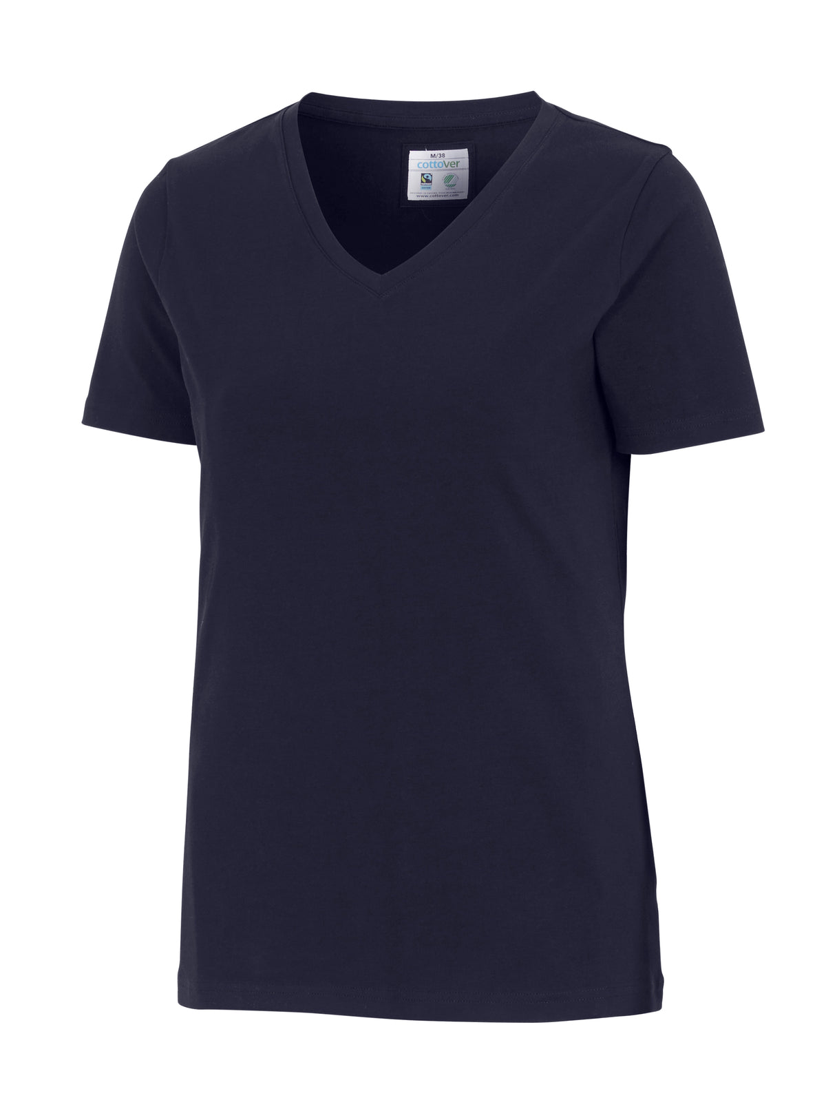 Cottover Stretch V-Neck Lady Marine, Produktansicht