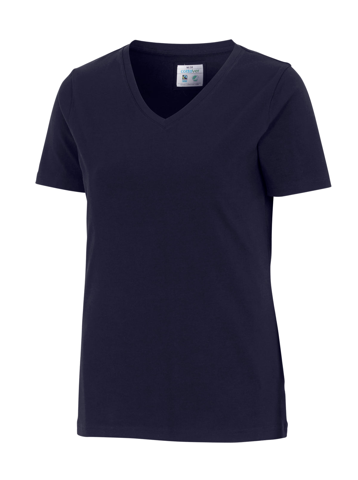 Cottover Stretch V-Neck Lady Marine, Produktansicht