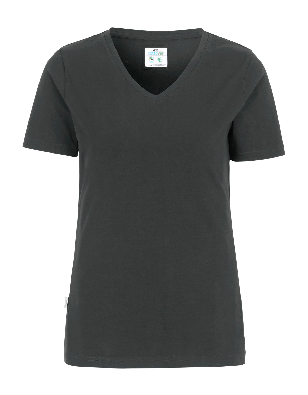 Cottover Stretch V-Neck Lady Anthrazit, Vorderansicht