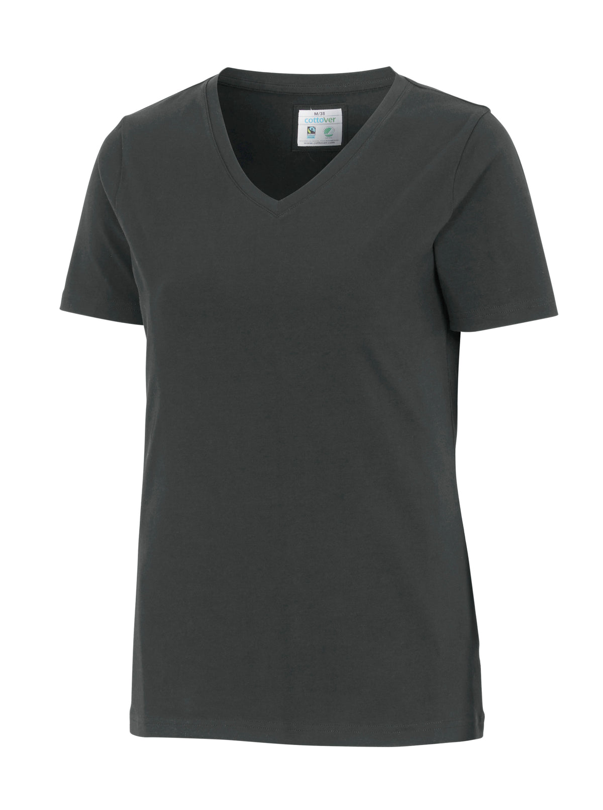 Cottover Stretch V-Neck Lady Anthrazit, Produktansicht