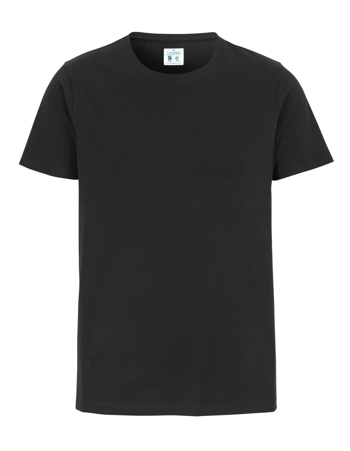 Cottover Stretch R-Neck Man Schwarz, Vorderansicht