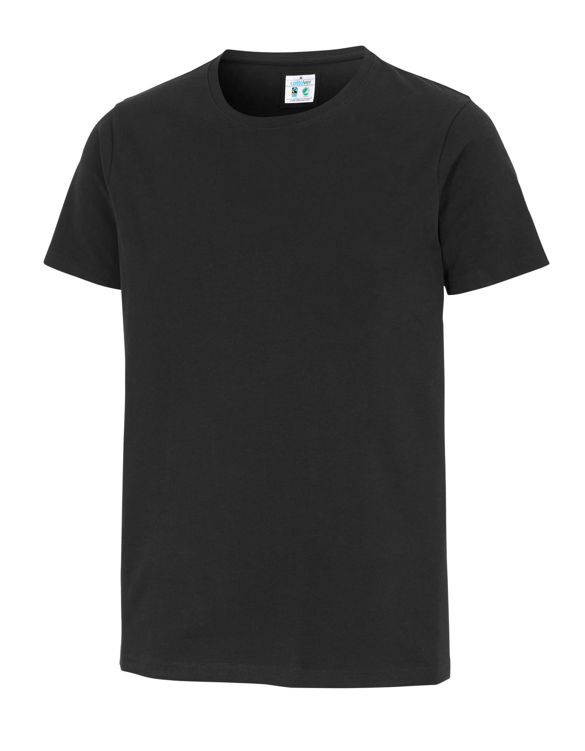 Cottover Stretch R-Neck Man Schwarz, Produktansicht