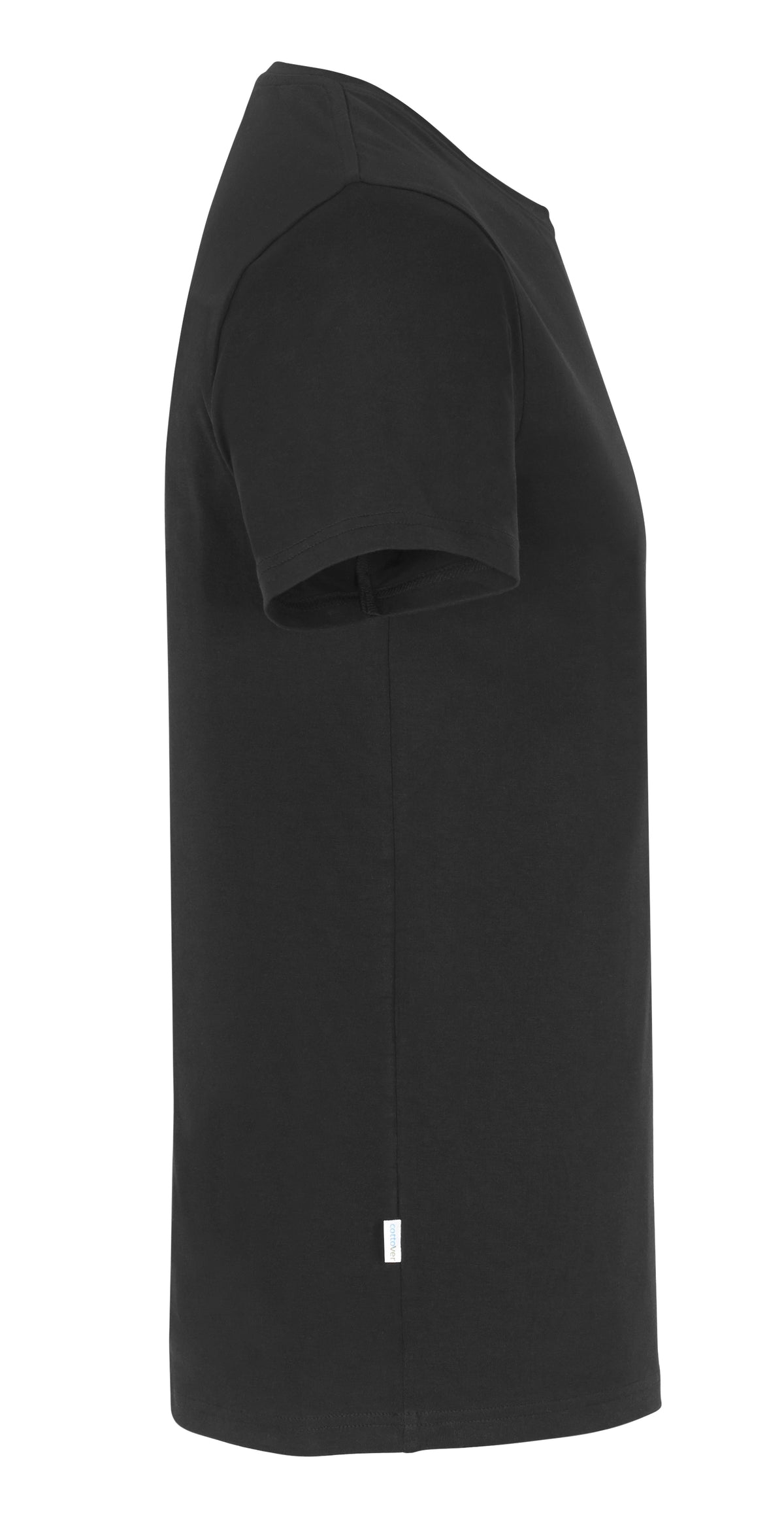 Cottover Stretch R-Neck Man Schwarz, Seitenansicht rechts