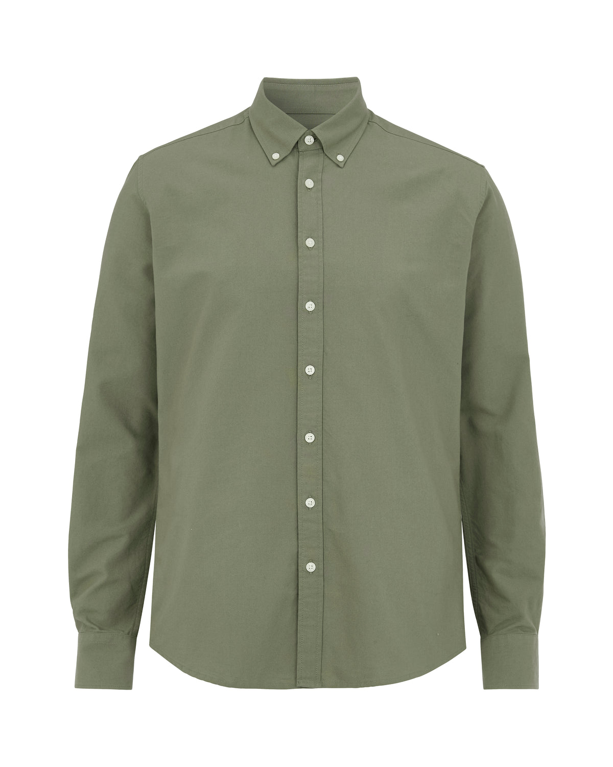 Cottover Oxford shirt l.sl Man Olive, Vorderansicht