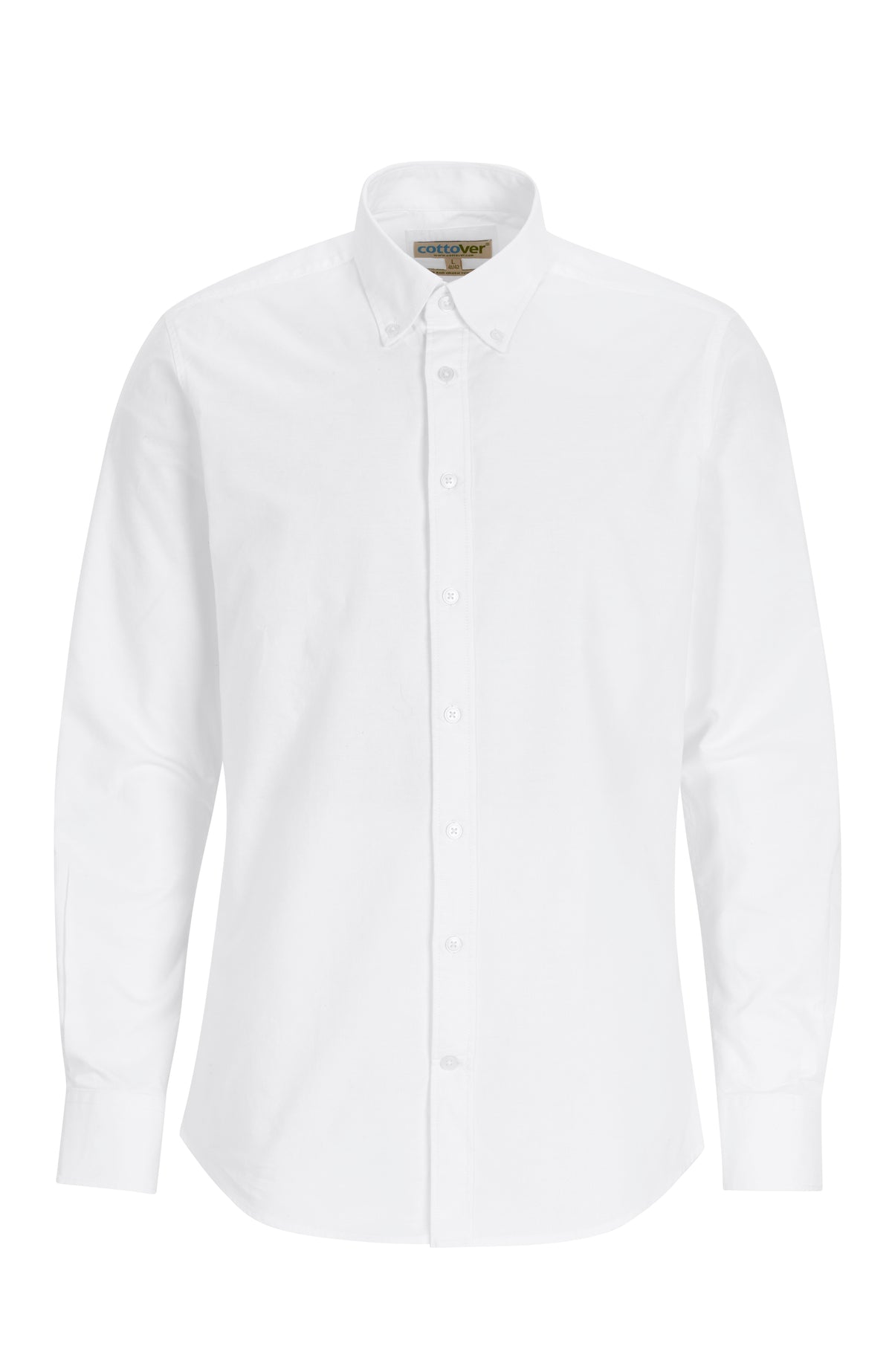 Cottover Oxford shirt l.sl Man Weiss, Vorderansicht