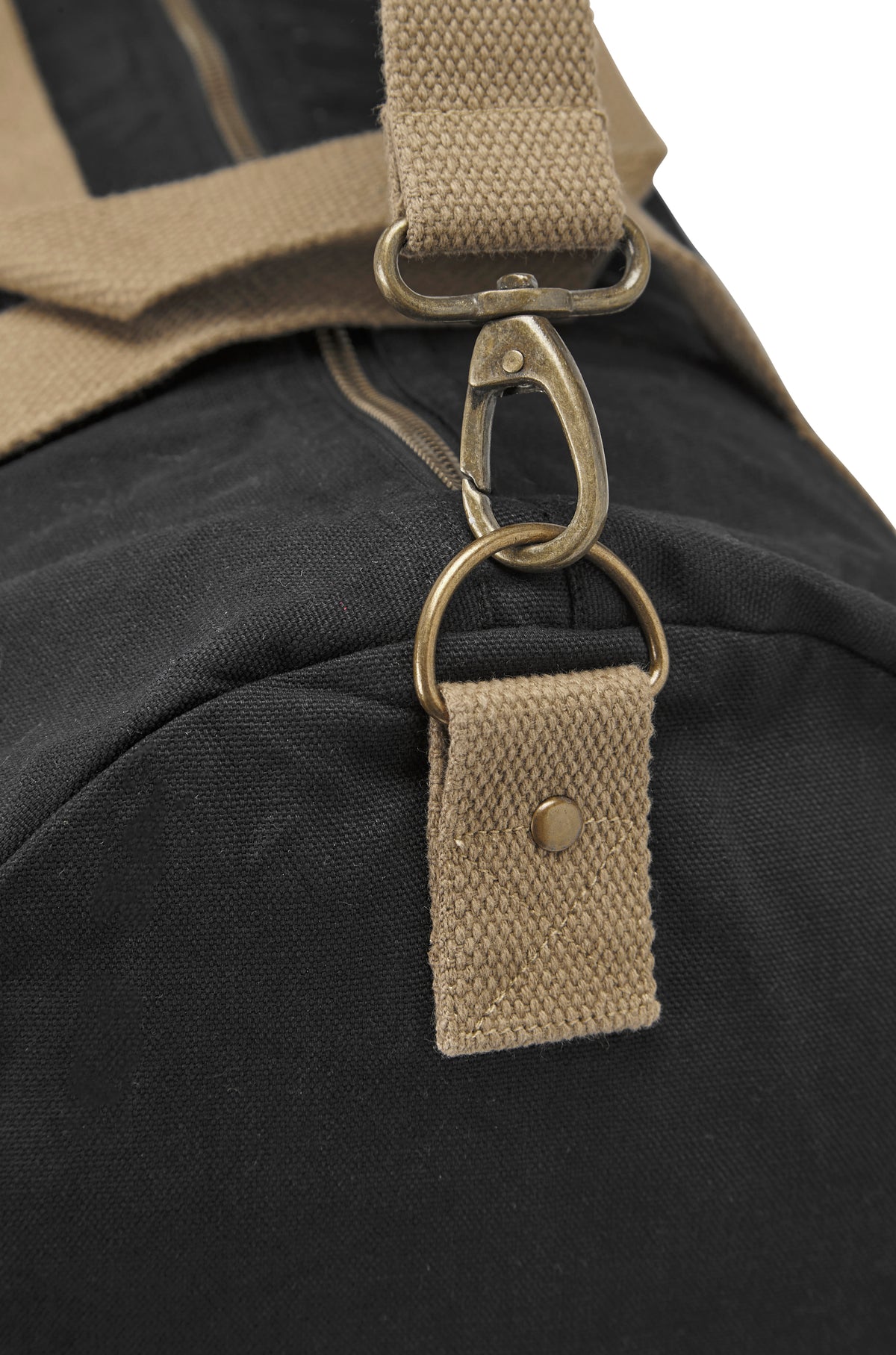 Cottover Canvas Dufflebag Schwarz, Detailansicht