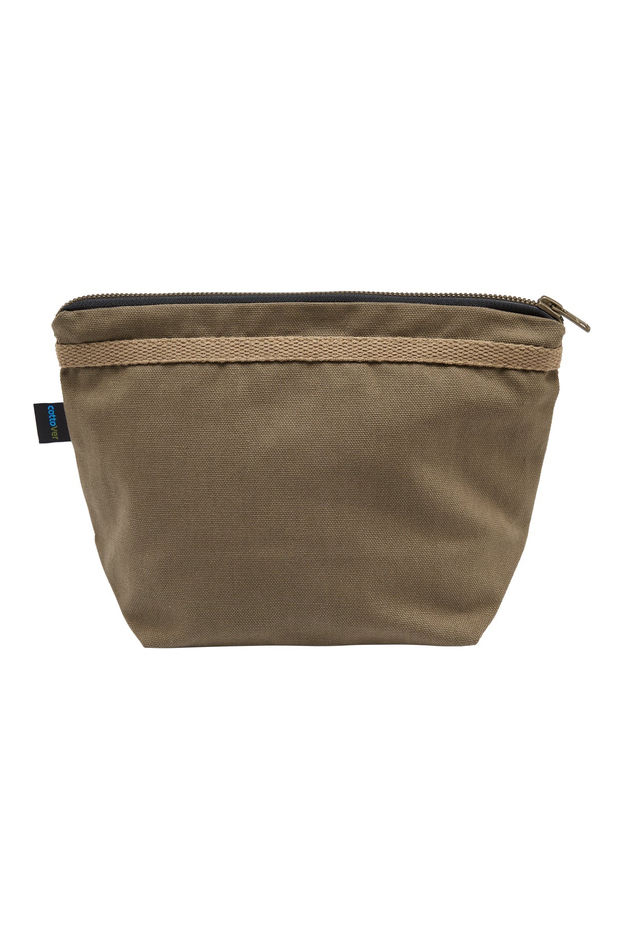 Cottover Canvas Toilet Case Olivegrün, Rückansicht