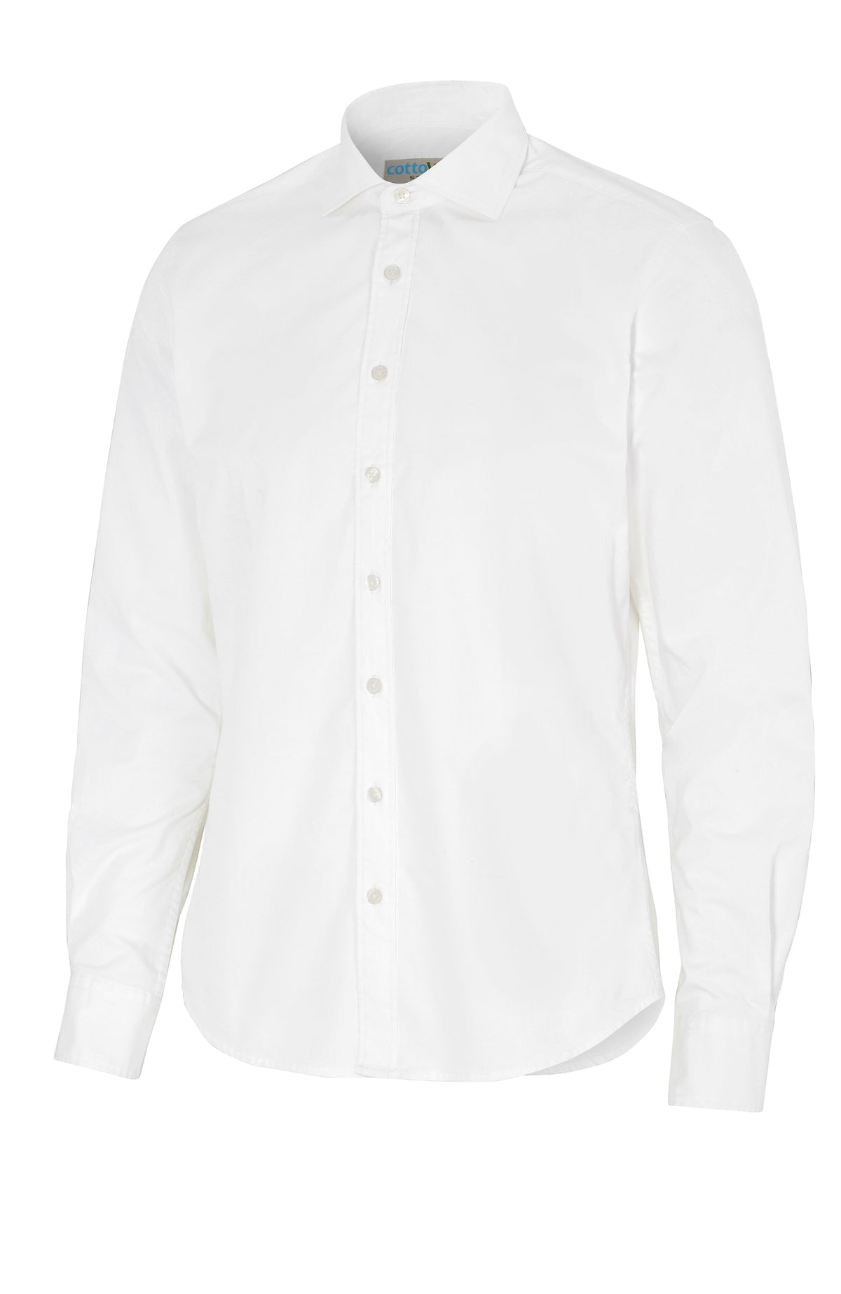 Cottover Twill Slim Fit Man Weiss, Vorderansicht