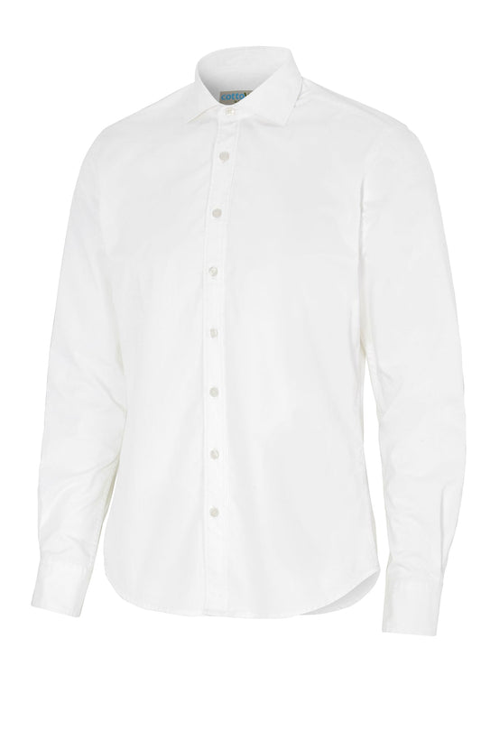 Cottover Twill Slim Fit Man Weiss, Vorderansicht