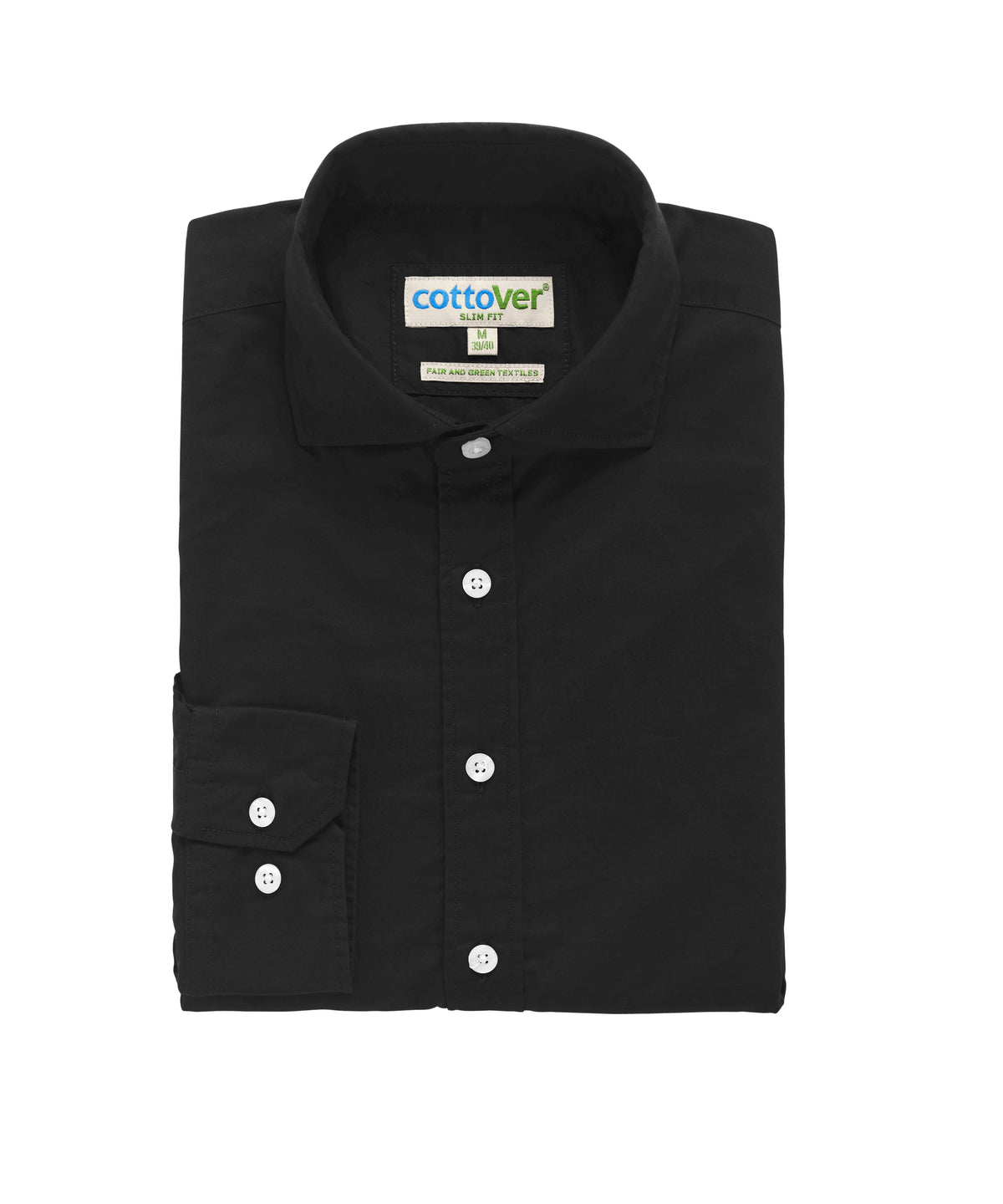Cottover Twill Slim Fit Man Schwarz, Produktansicht