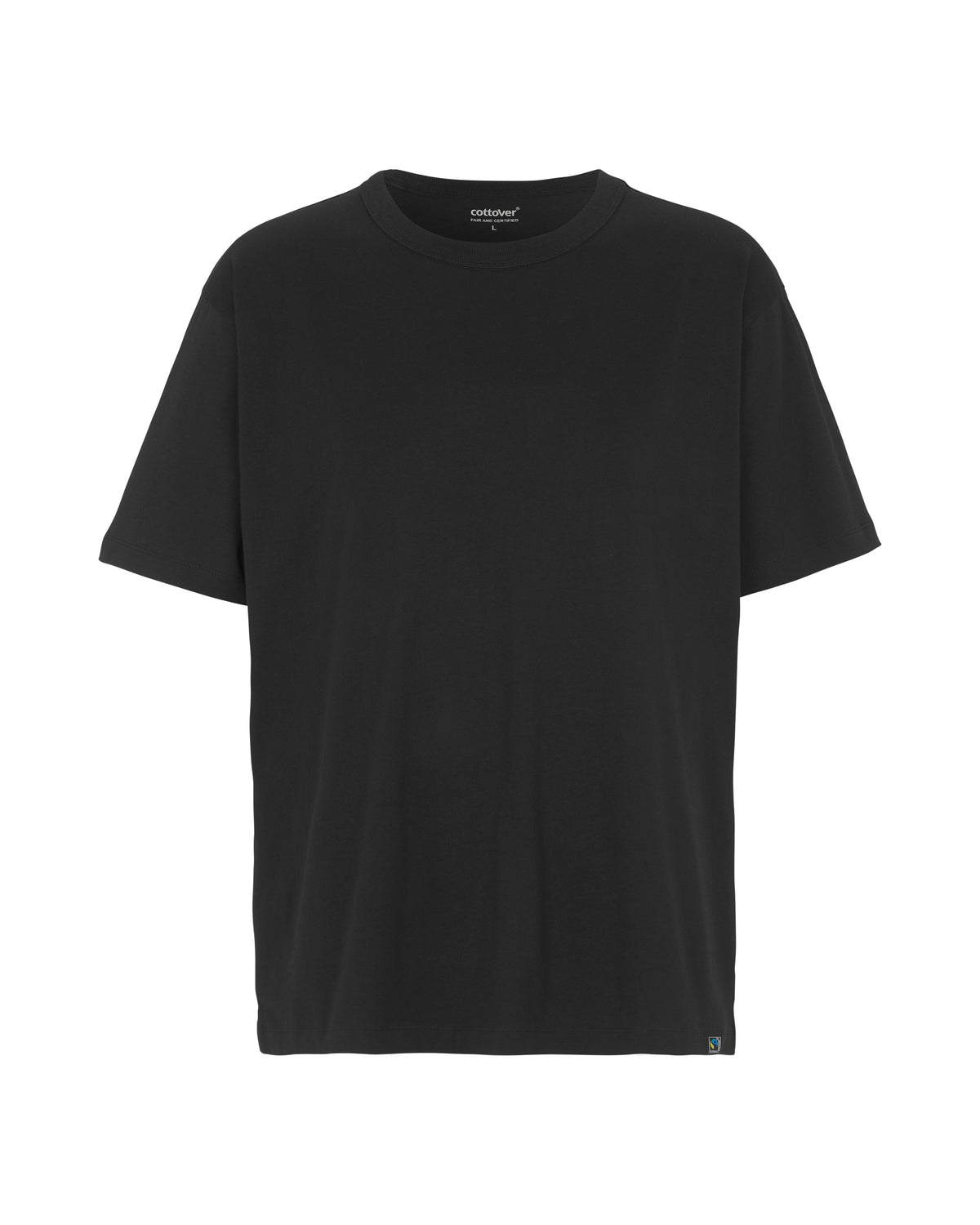 Cottover Oversize T-shirt Schwarz, Vorderansicht