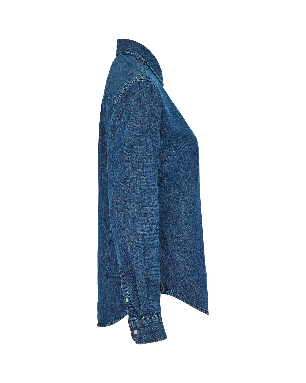 Cottover Hemd Dark Denim Damen Navy, Seitenansicht rechts