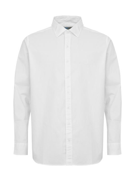 Cottover Poplin Slim fit Man Weiss, Vorderansicht