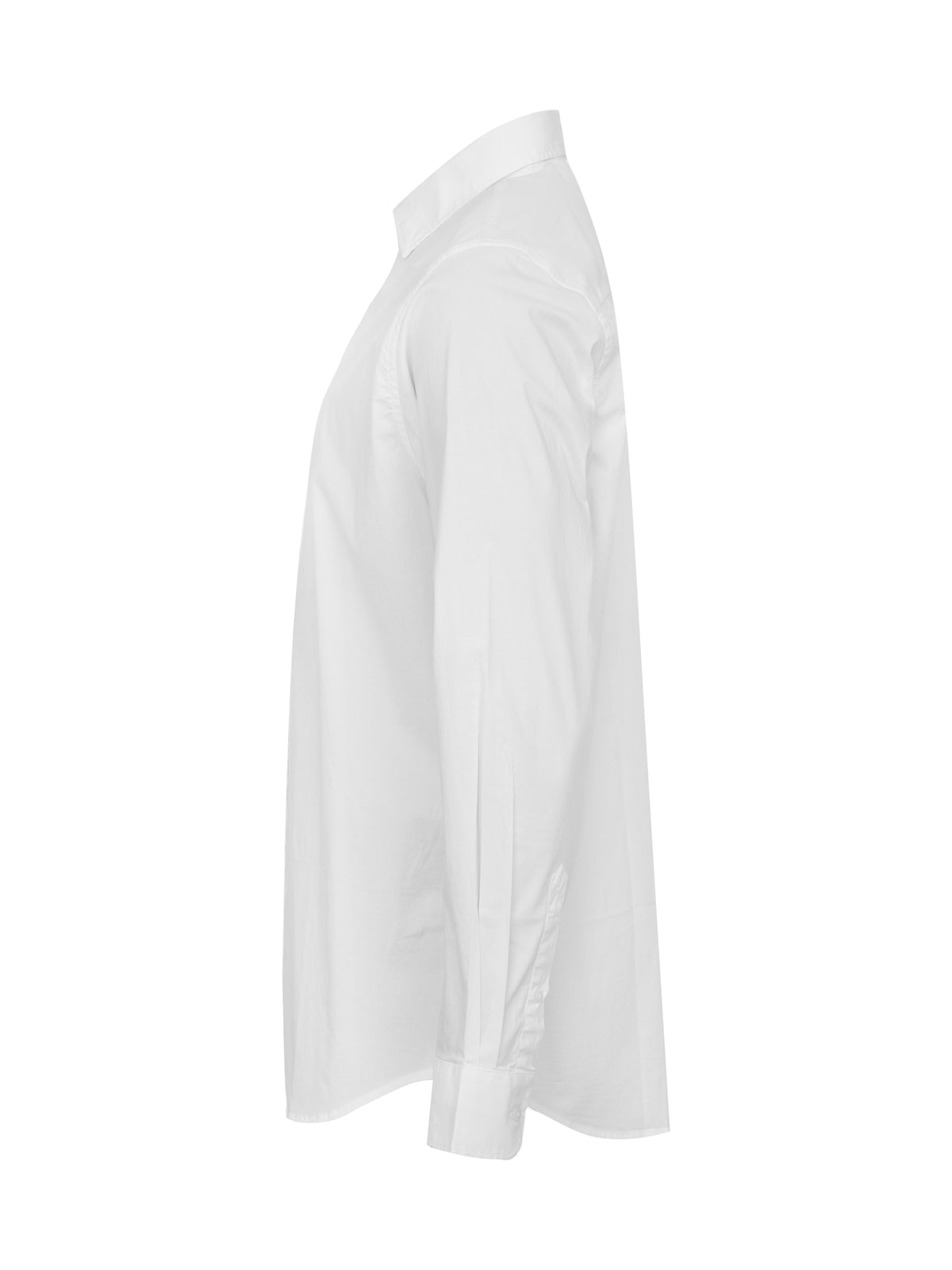 Cottover Poplin Slim fit Man Weiss, Seitenansicht links