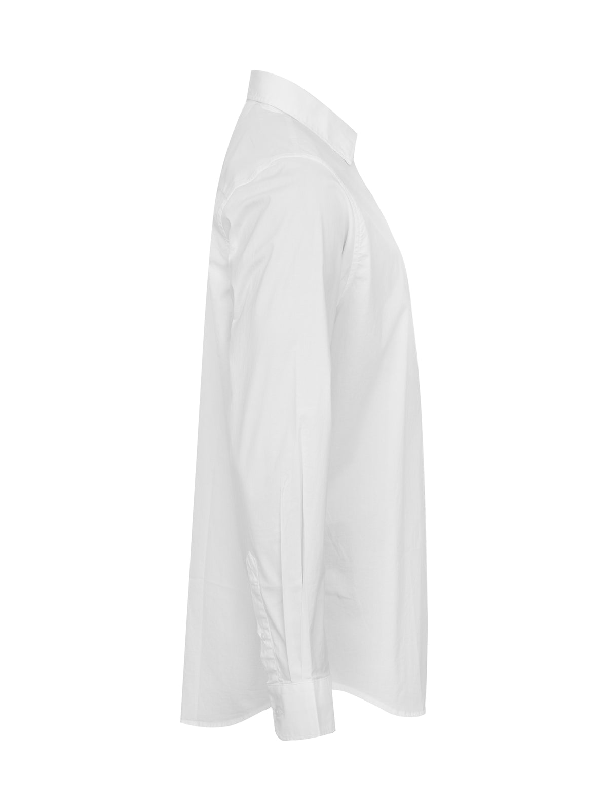 Cottover Poplin Slim fit Man Weiss, Seitenansicht rechts