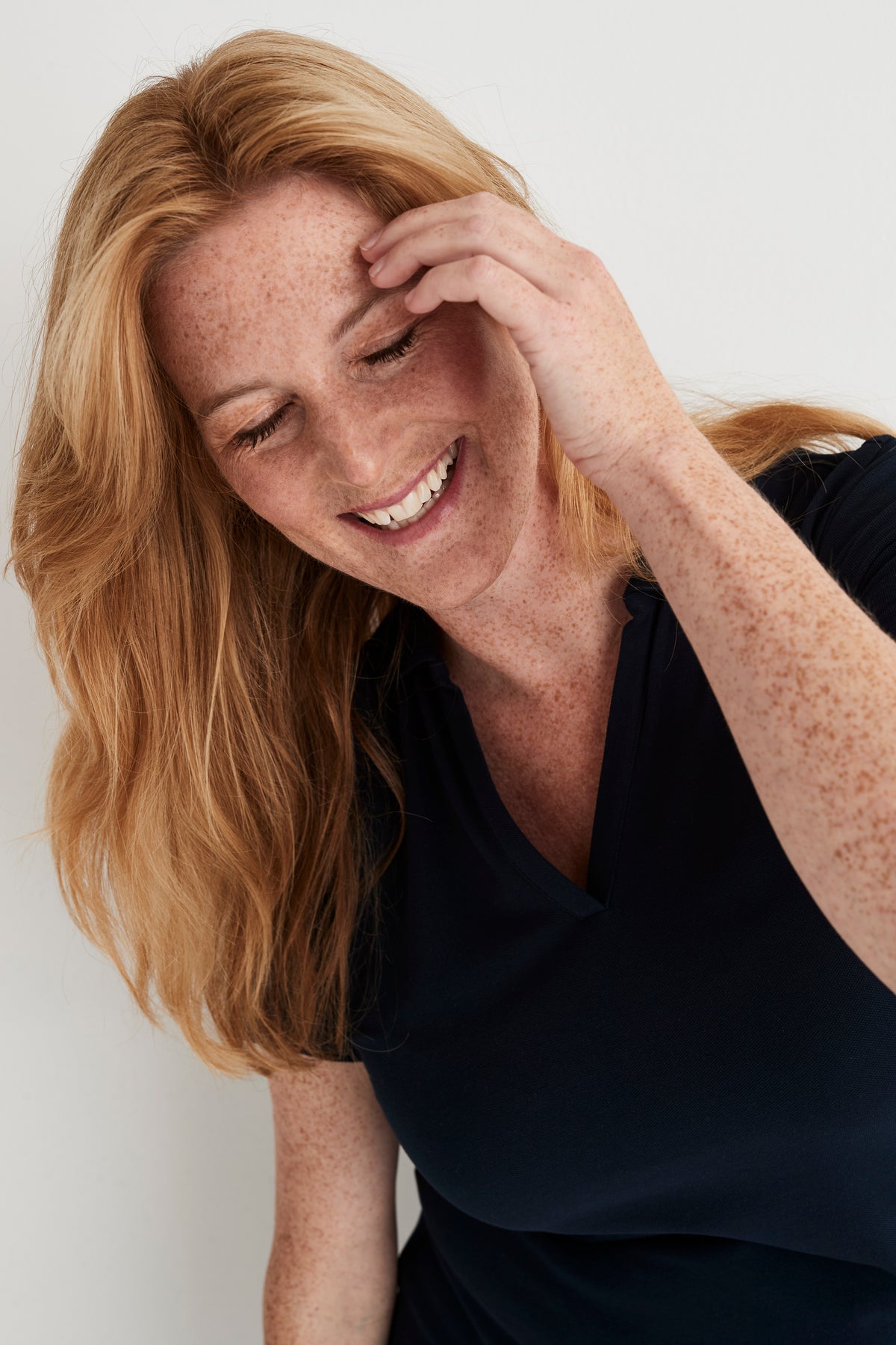 Cottover Stretch Pique Lady Marine, Produktansicht