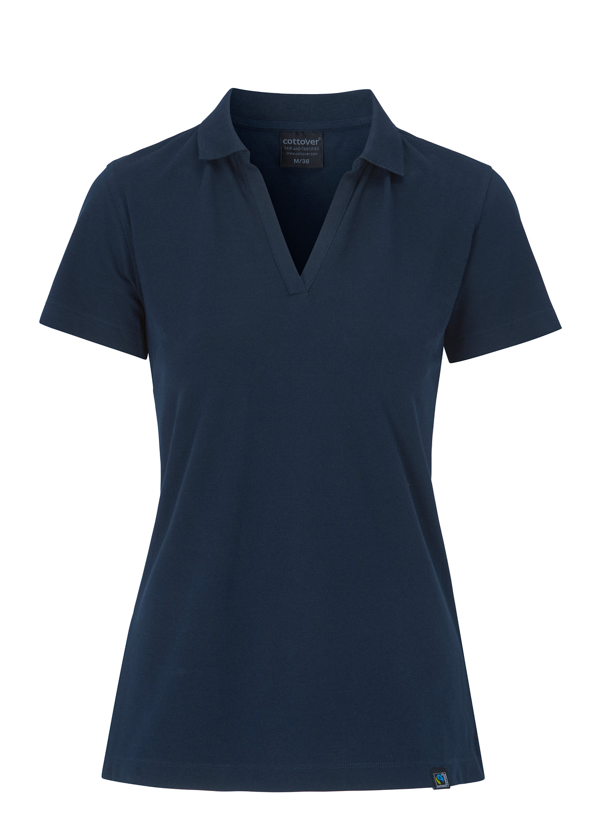 Cottover Stretch Pique Lady Marine, Vorderansicht