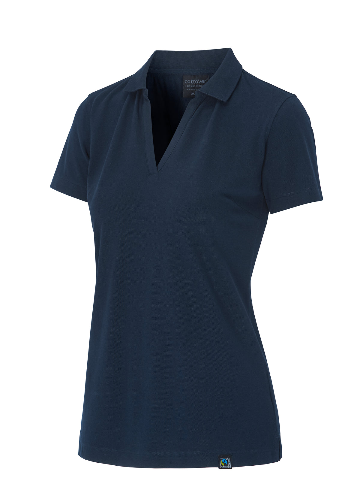 Cottover Stretch Pique Lady Marine, Produktansicht