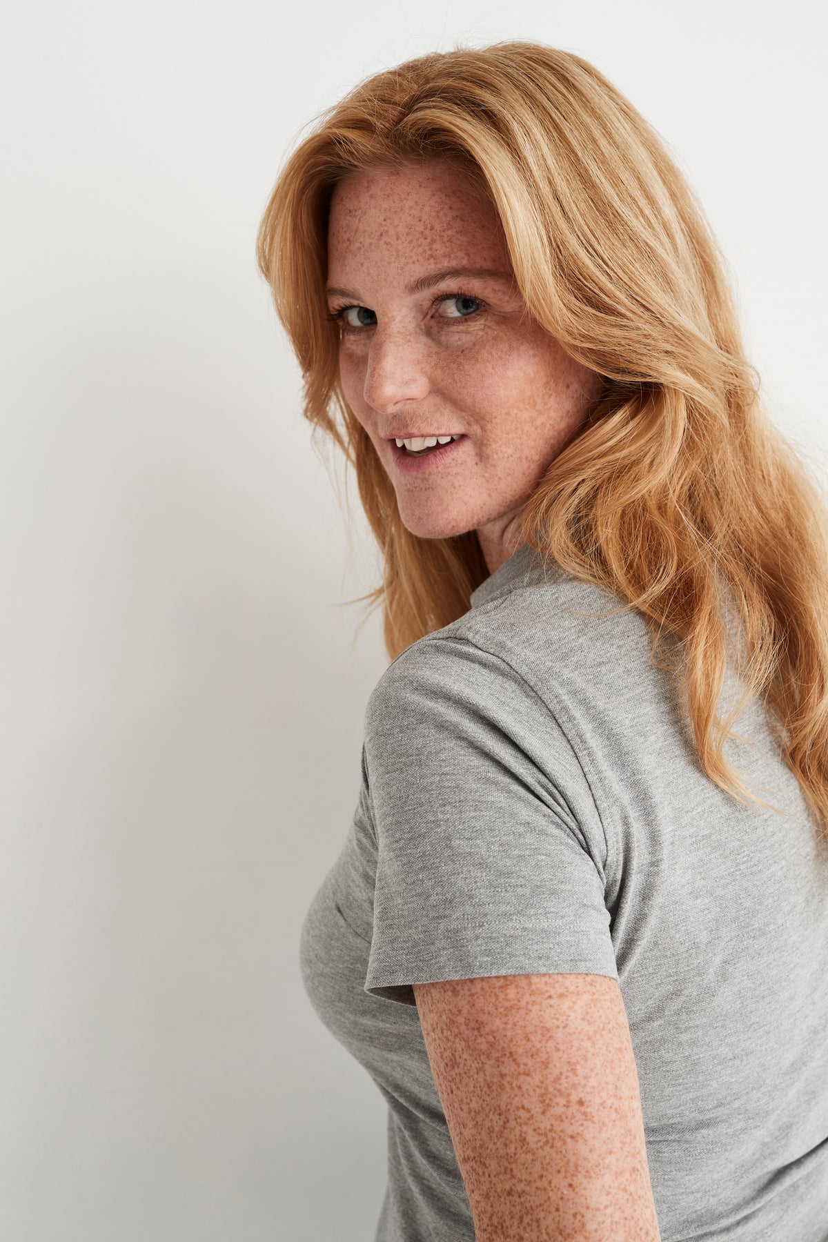 Cottover Stretch Pique Lady Graumeliert, Produktansicht