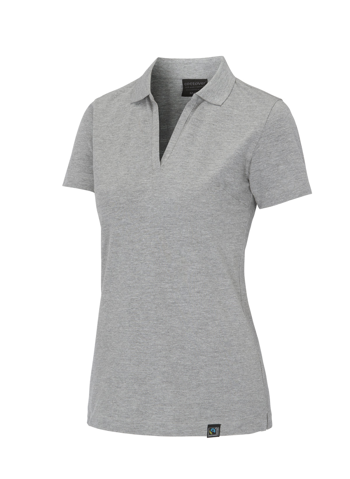 Cottover Stretch Pique Lady Graumeliert, Produktansicht