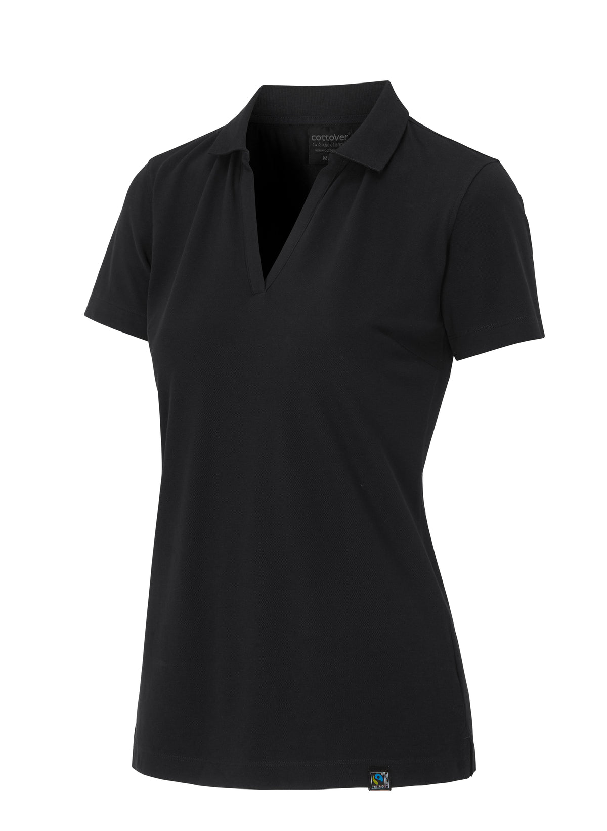 Cottover Stretch Pique Lady Schwarz, Produktansicht