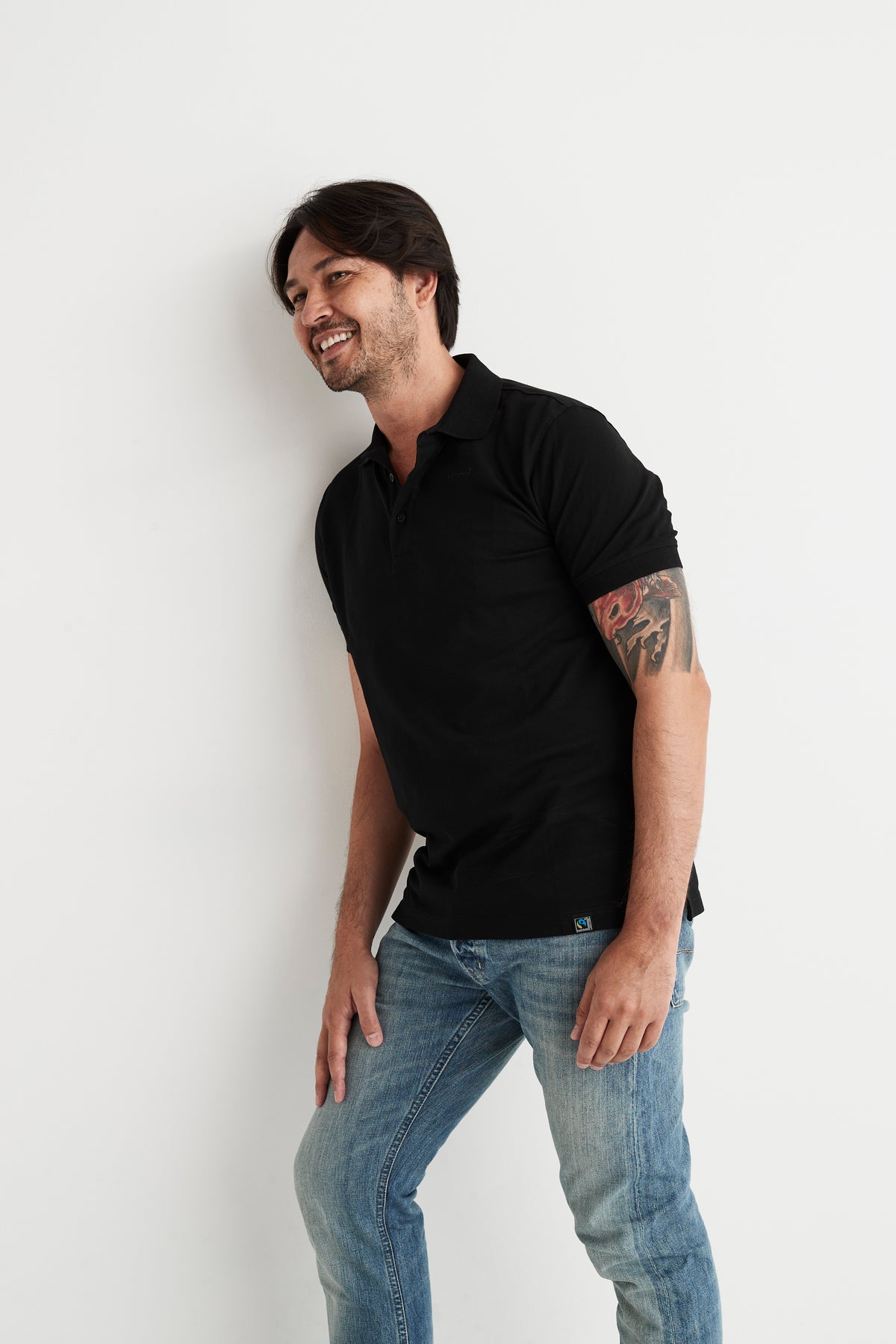 Cottover Stretch Piqué Man Schwarz, Produktansicht