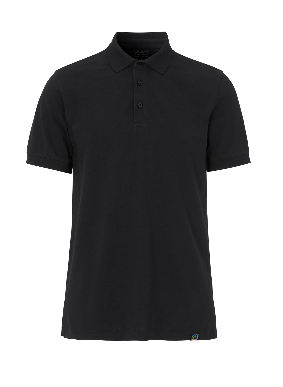 Cottover Stretch Piqué Man Schwarz, Vorderansicht