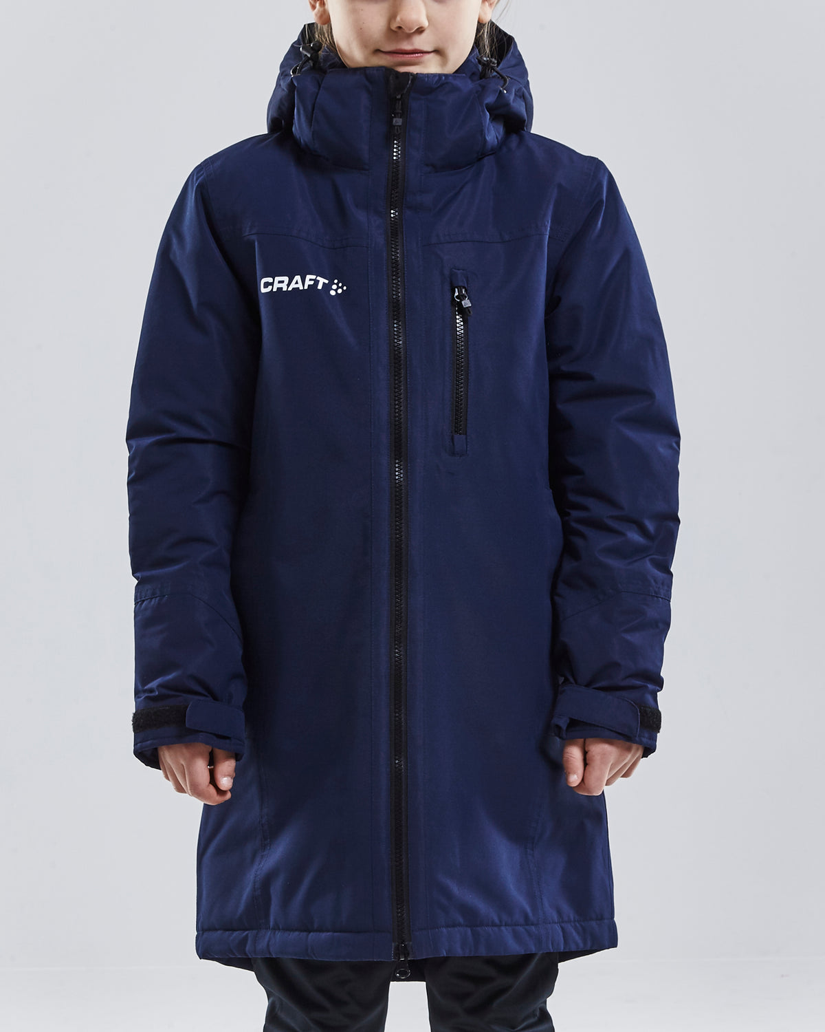 Craft Jacket Parkas Junior in Navy, Detailansicht