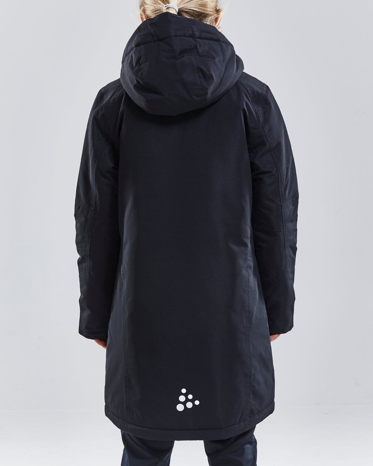 Craft Jacket Parkas Junior in Schwarz, Detailansicht