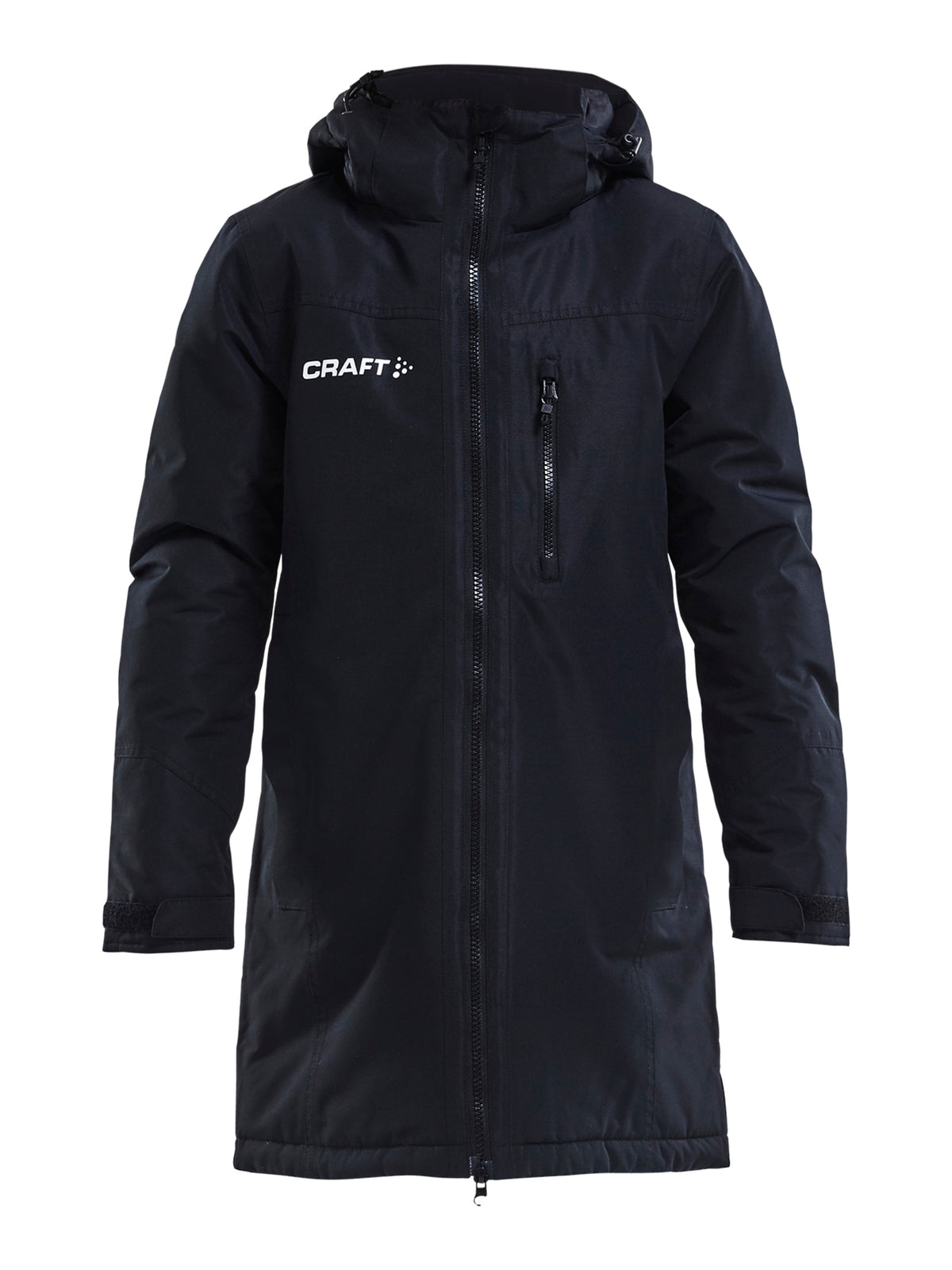 Craft Jacket Parkas Junior in Schwarz, Vorderansicht