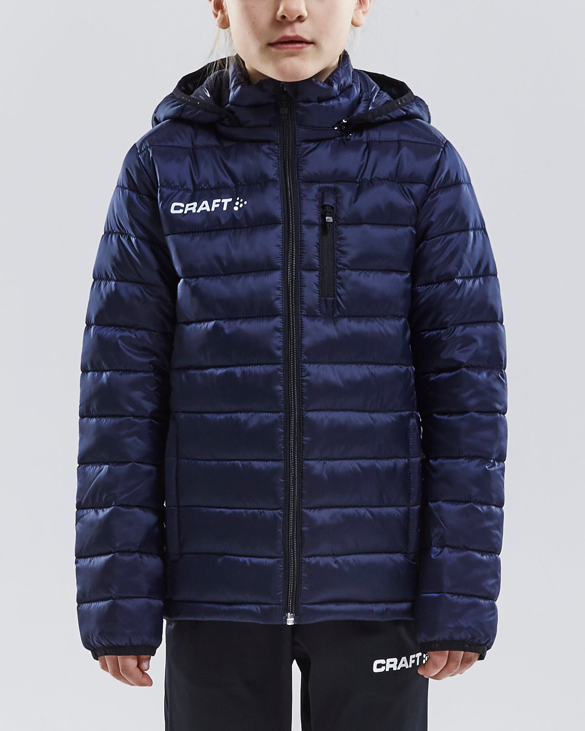 Craft Isolate Jacket Junior in Navy, Detailansicht