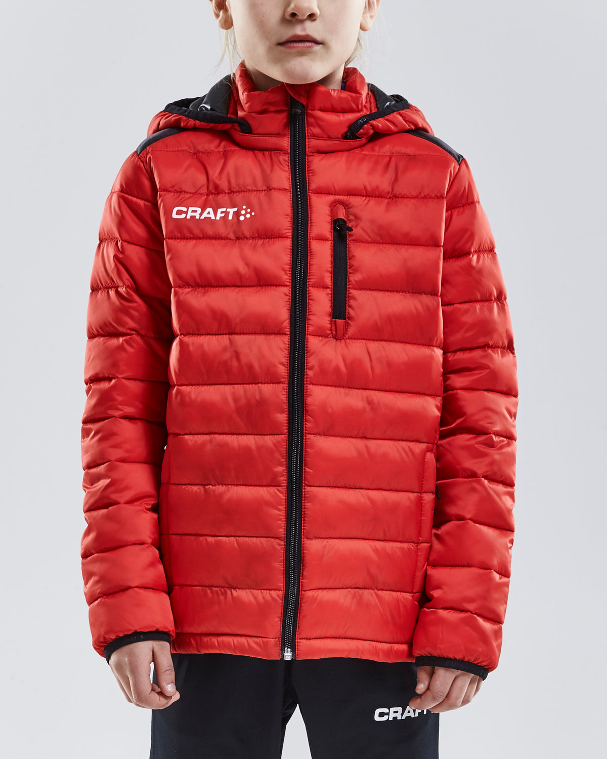 Craft Isolate Jacket Junior in Rot, Detailansicht