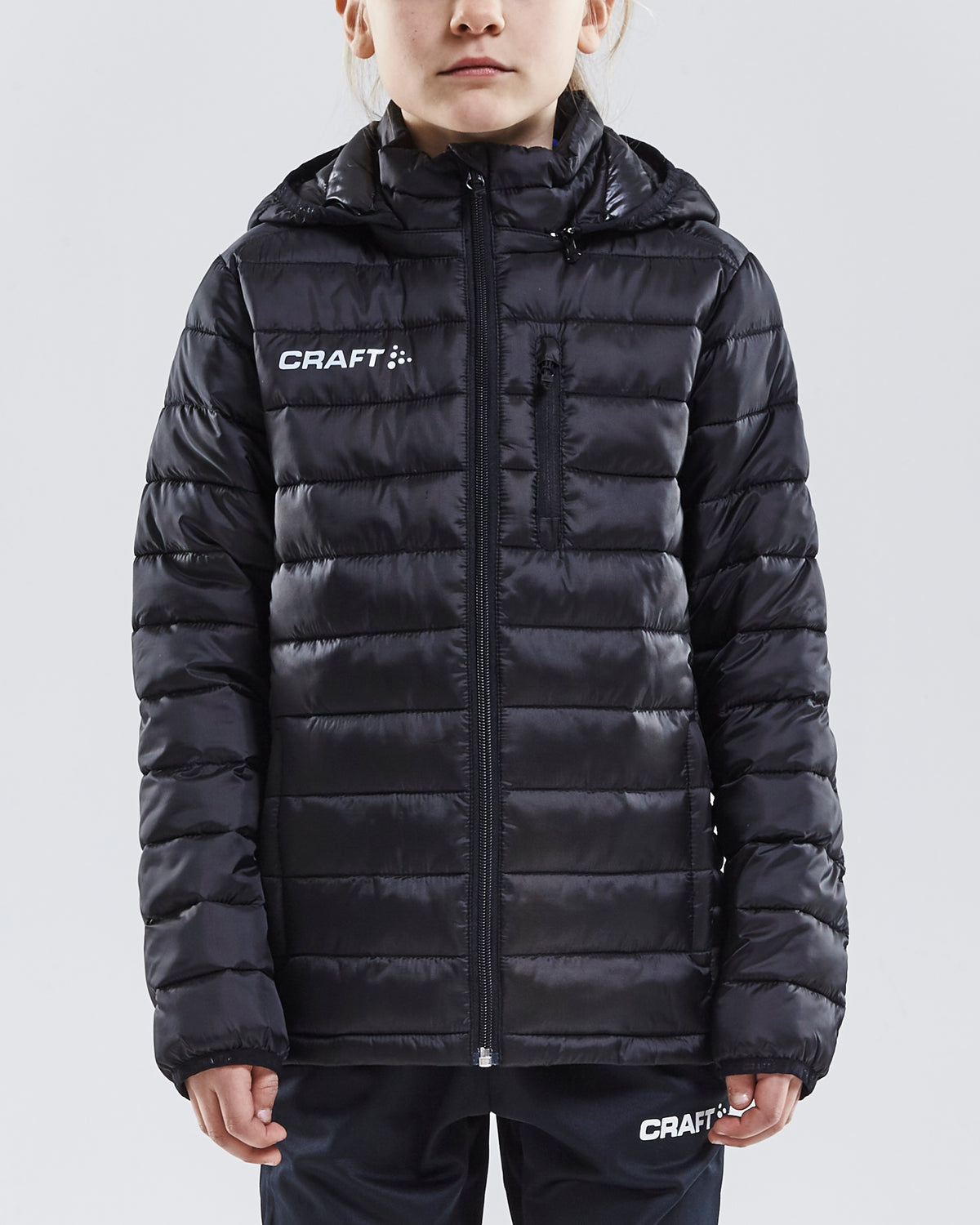 Craft Isolate Jacket Junior in Schwarz, Detailansicht