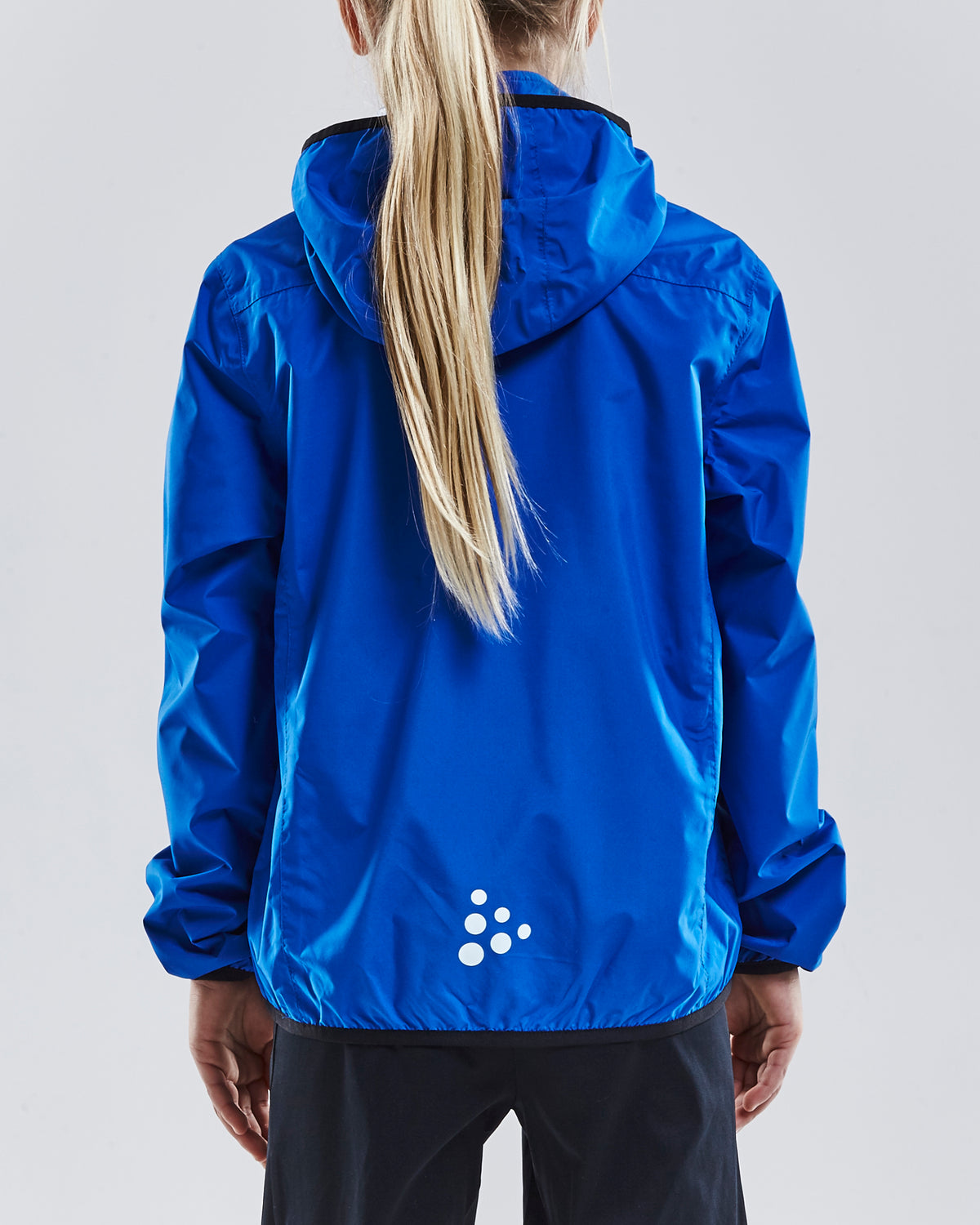 Craft Jacket Rain Junior in Royalblau, Detailansicht