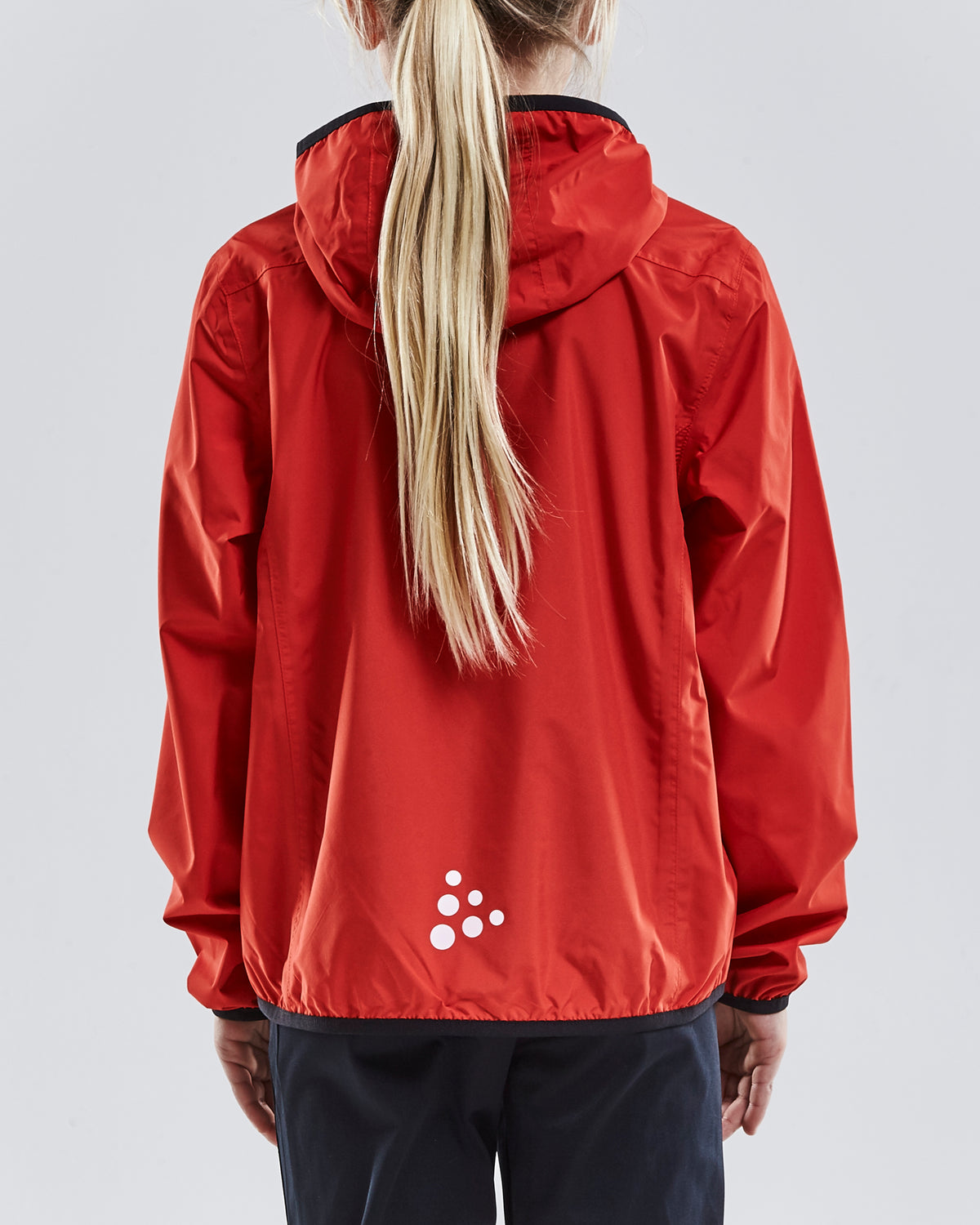 Craft Jacket Rain Junior in Rot, Detailansicht