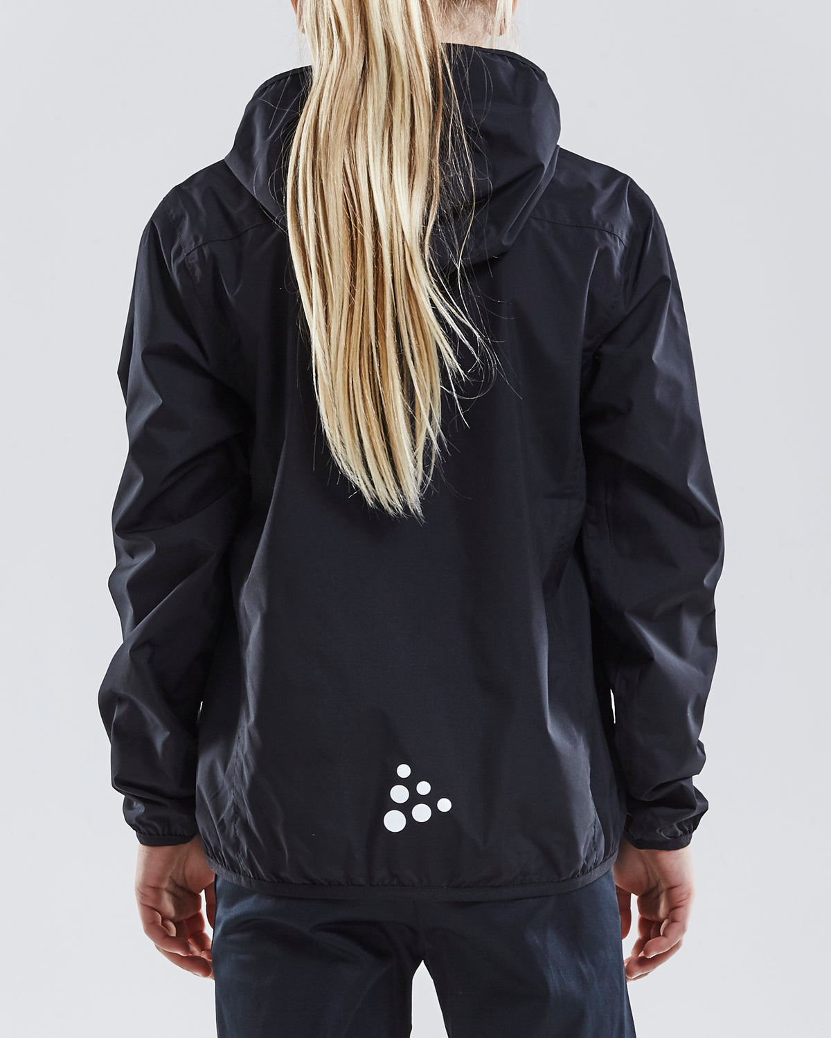 Craft Jacket Rain Junior in Schwarz, Detailansicht