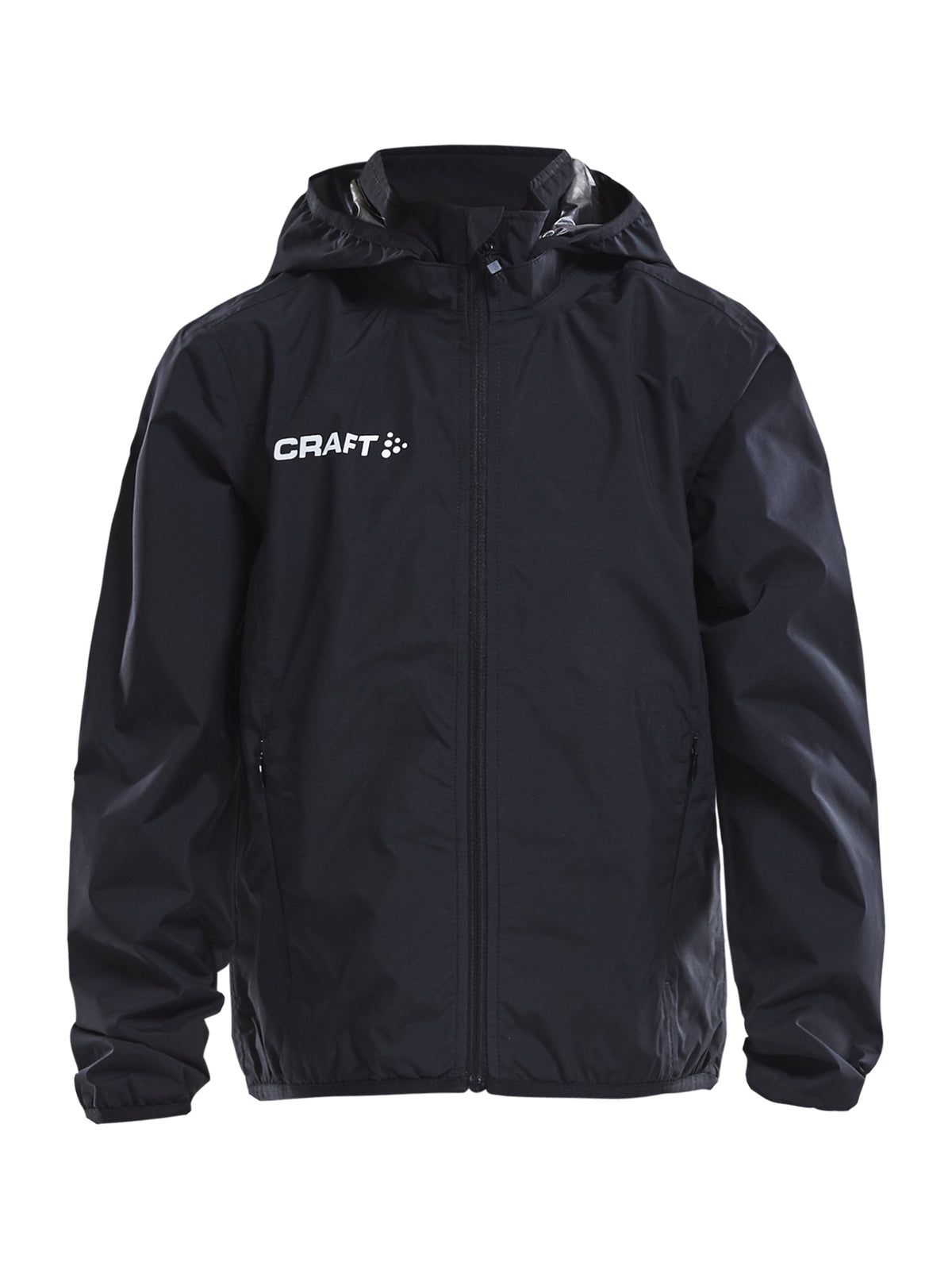 Craft Jacket Rain Junior in Schwarz, Vorderansicht