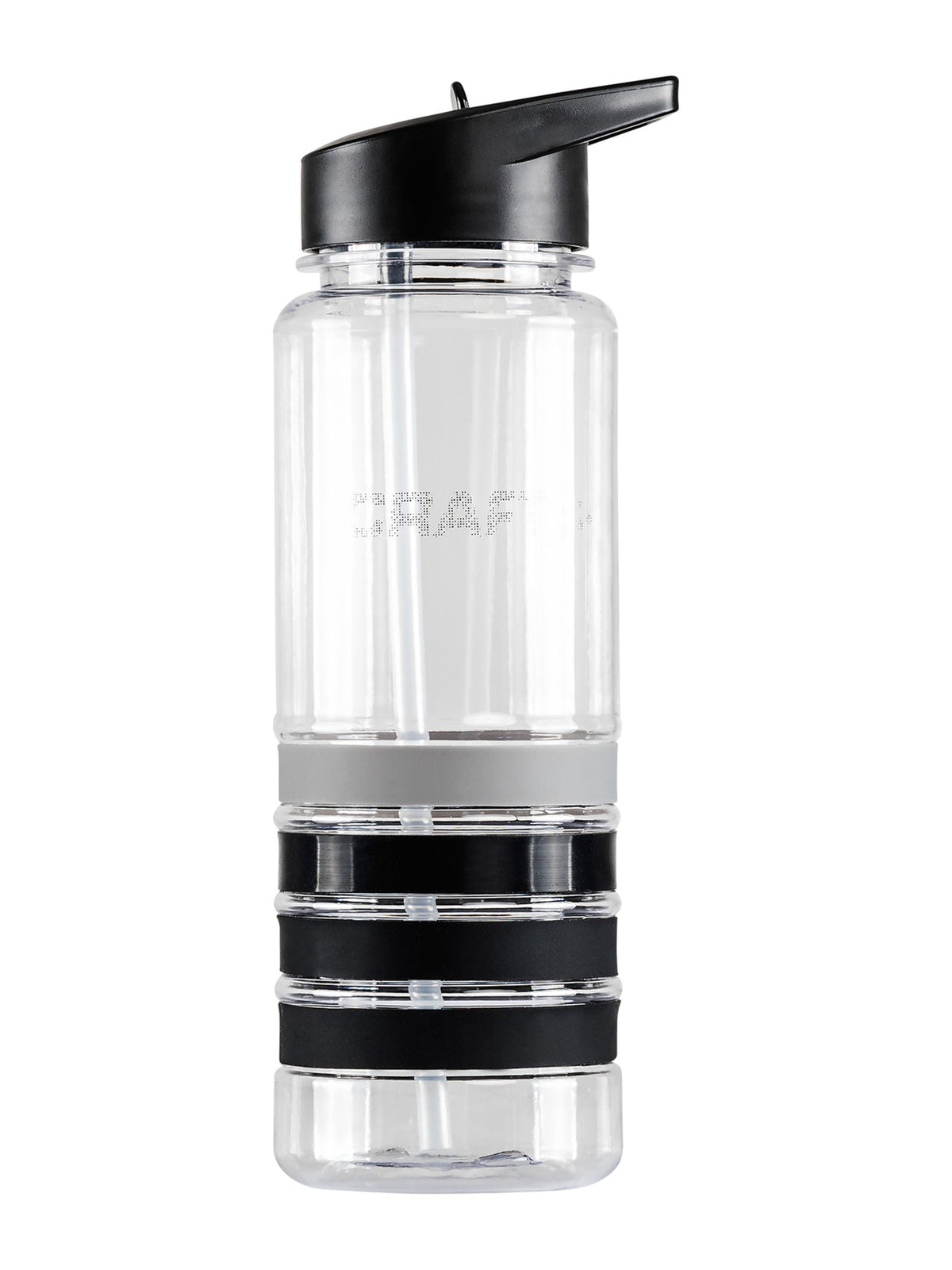 Craft Transparent Waterbottle in Schwarz, Vorderansicht